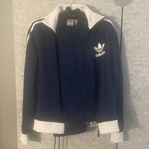 Adidas Dark Blue and White Zip-Up jacket M and pants S